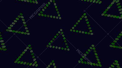 Green triangle pattern on black visually striking and appealing design with overlapping shapes