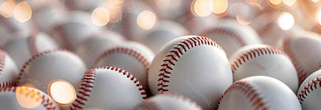 Close-Up of Baseball Balls in a Pile