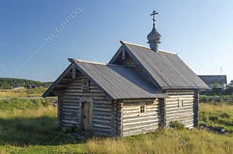 Wooden Orthodox chapel on the Solovetsky Islands