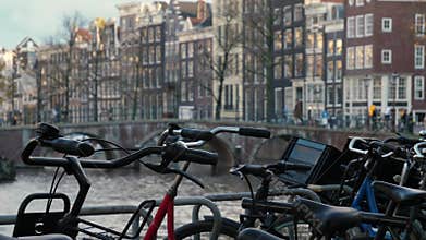 Amsterdam scene with bicycles