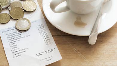 Italian Bill in a Restaurant