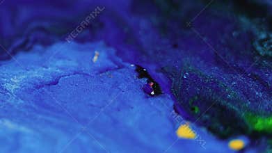 Paint splash acrylic blend blue emulsion ink flow