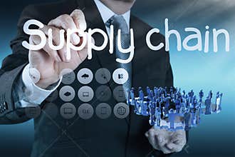 supply chain management concept by flow from supplier to customer