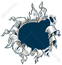Hole Ripping out of Background Vector Clip Art