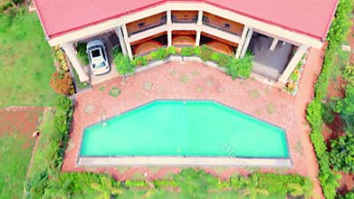 Private Chalet red roof Birdseye