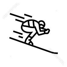 alpine skiing winter sport line icon vector illustration