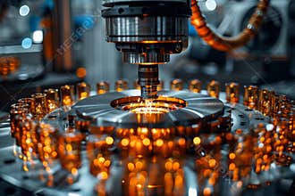 Aluminum production automation with industrial robot arm for efficient metalworking manufacturing