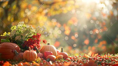 rural thanksgiving traditions, genuine thanksgiving day customs in a rural setting outdoor vegetable harvest, backdrop
