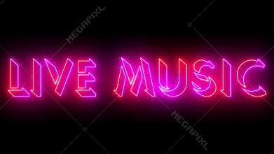 Live Music text animation in 4K. Easy to put into any video.