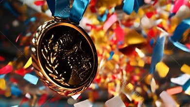 To make the victory of gold medalists unforgettable, celebrate by showering them with a shower of confetti