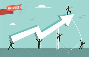 Marketing web strategy chart arrow illustration