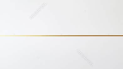 Golden line divides a white background, creating a minimalist, luxurious look. Clean, modern design emphasizes