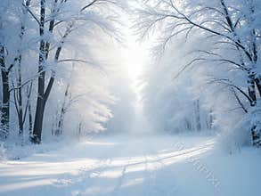 Winter Snow-Covered Landscape for season-specific background
