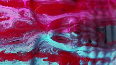 Vertical bloody skull paint drip red blue ink head