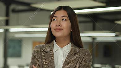 Asian girl in office Korean business woman lady Chinese businesswoman Japanese female manager worker student indoors