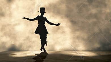 Fashion model showcasing elegance on stage with dramatic poses