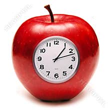 Apple Clock Healthy Eating Food