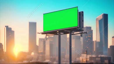 Green Screen Billboard in Cityscape