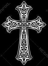 Antique Christian Cross Vector