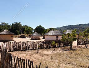 Typical tribal village in Zimbabwe