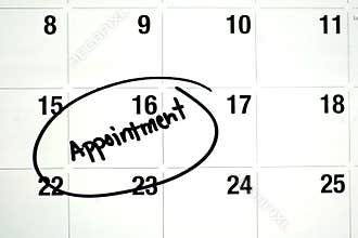 Word Appointment Circled on Calendar