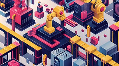 Intricate machinery performing a specialized task in a microfactory representing the capability of these small