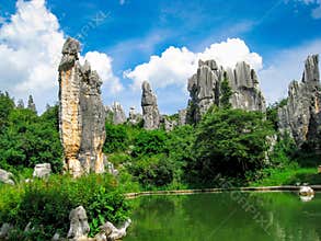 The stone forest scenic spot in kunming of China