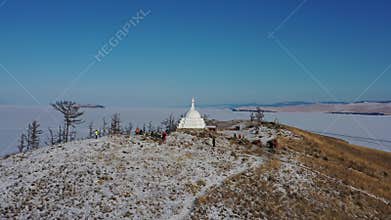 Stupa at Ogoy Island on Baikal lake