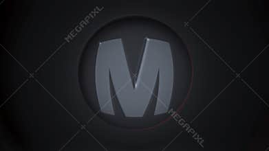 M. Letter m of the alphabet being dynamically revealed