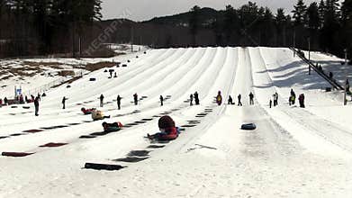 Winter snow tubing fun