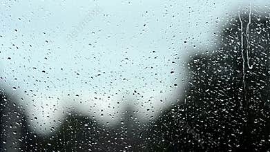 Raining on window
