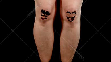 Two funny legs with faces