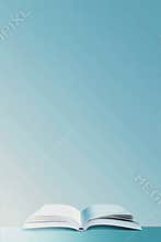 Vertical poster design in flat minimalistic style, gradient background from light blue to white,