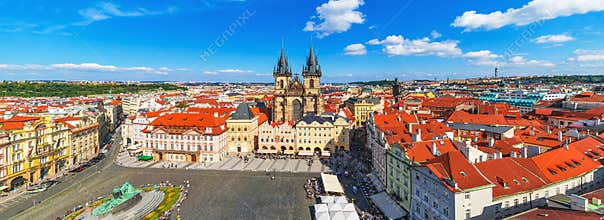 Panorama of the Old Town Square in Prague, Czech Republic