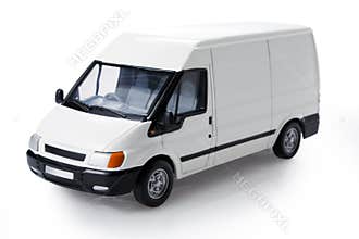 Transit van three-quarter view