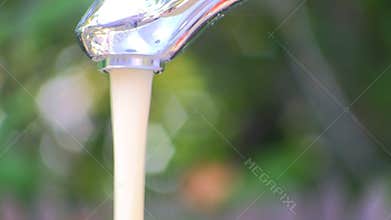 Dirty faucet water macro; 1