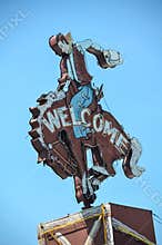 Cowboy Welcome Sign at Million Dollar Cowboy Bar