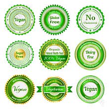 Organic labels, badges and stickers