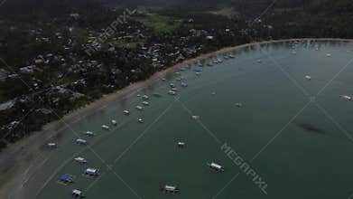 Philippine Paradise: Aerial Drone Views of Stunning Sunsets, Sunrises, and Tropical Beaches with Palm Trees