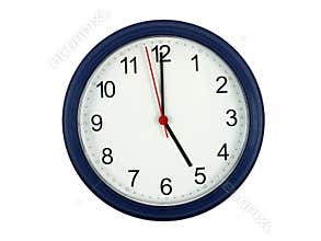 Clock showing 5 o'clock