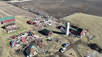 Tornado Storm Damage, Wisconsin Dairy Farm
