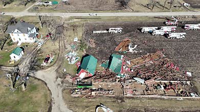 Tornado Storm Damage, Wisconsin Dairy Farm