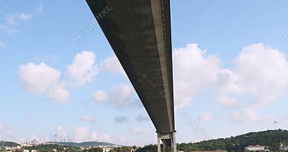The scenery under the Bosphorus Bridge Istanbul, Turkiye.