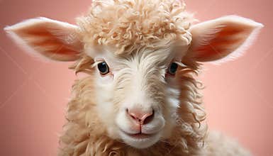 Cute farm animals, innocent and fluffy, looking at camera generated by AI