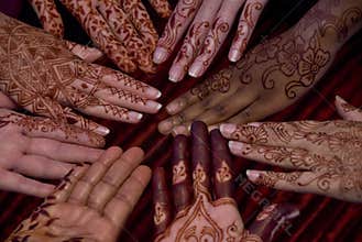 Henna art on hands