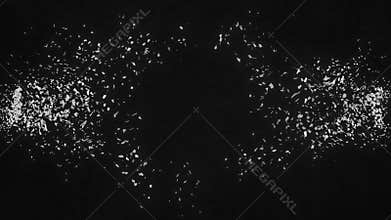 Shattered Word Agreement. Explosion fractured loop animation. Alpha channel