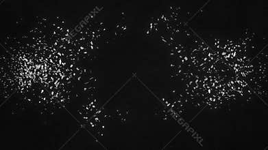 Shattered Word Privacy. Explosion fractured loop animation. Alpha channel