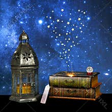 Alchemy magic spell explodes with stars