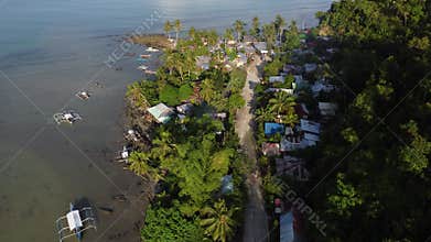 Philippine Paradise: Aerial Drone Views of Stunning Sunsets, Sunrises, and Tropical Beaches with Palm Trees