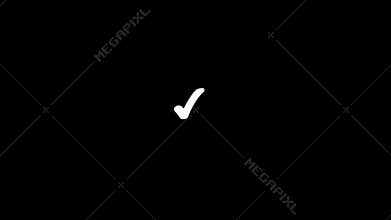 Glitch tick yes icon animation. cyberattack malware hacking bug glitching antivirus encryption noise concept